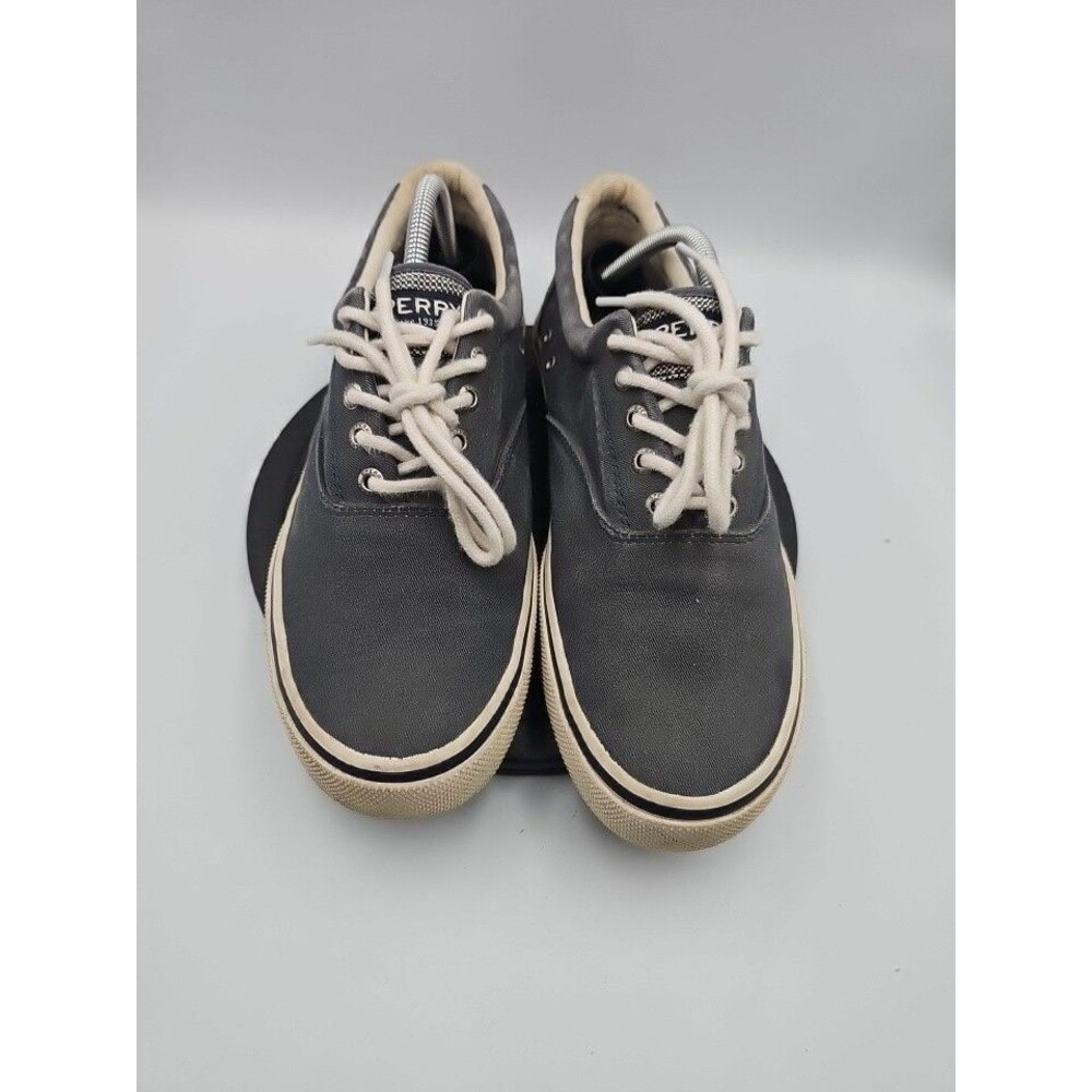 Sperry Topsider Mens Black Canvas Boat Shoe 9.5